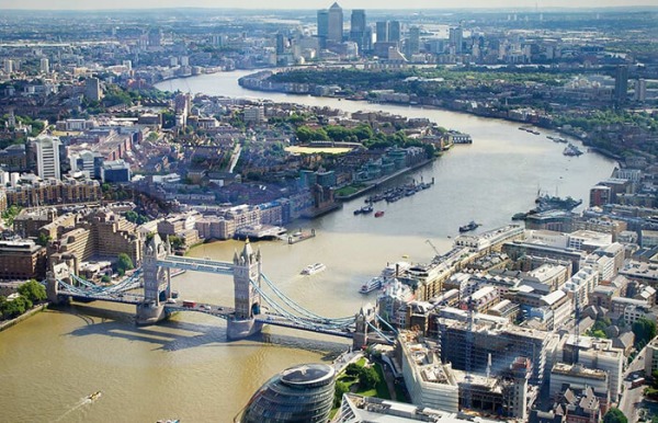 view from the Shard in london