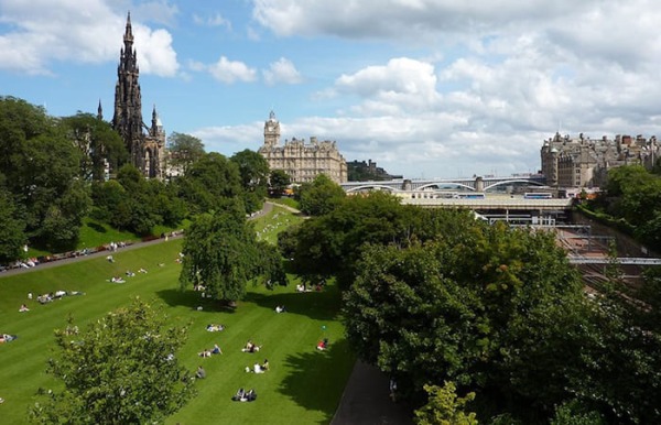 Princes Street Gardens in Edinburgh, Scotland