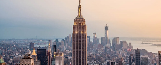 the empire state building amongst new york city's skyline