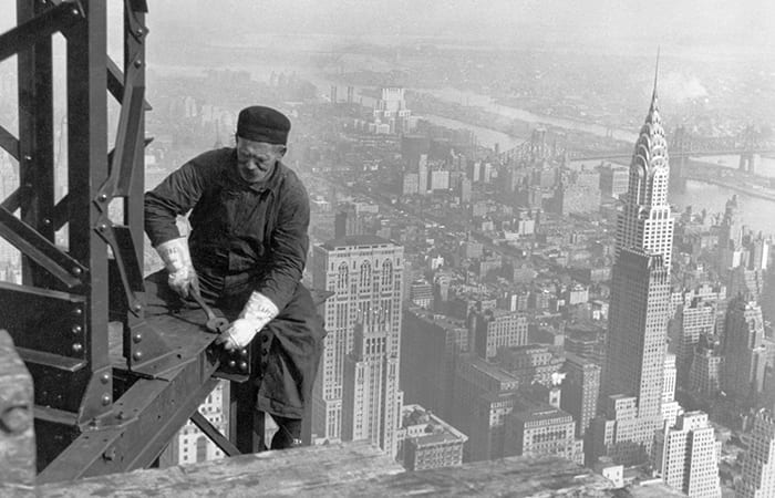 empire state building construction worker