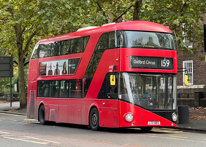 Bus heading to oxford circus