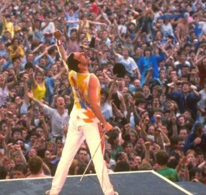 Queen featuring freddie mercury at the live aid concert