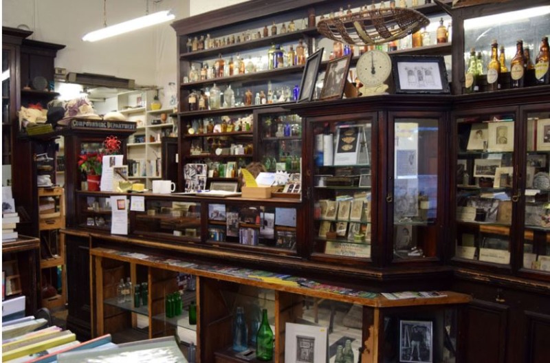 pharmacy selling tonics and medicine and soaps