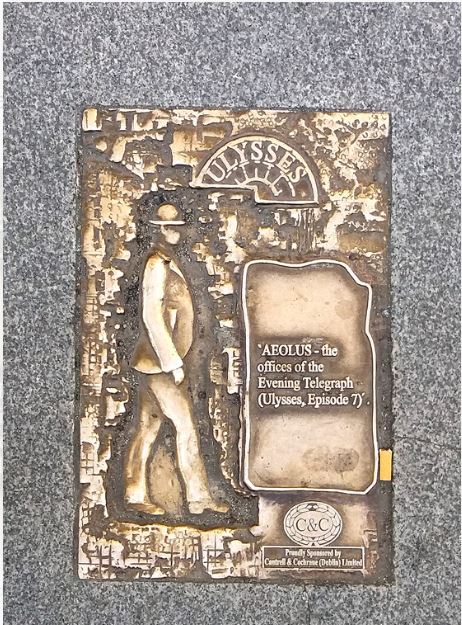 Commemorative plaque for Ulysses in Dublin city