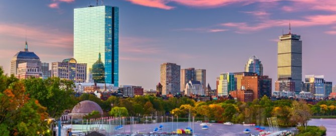 the city line of boston, USA