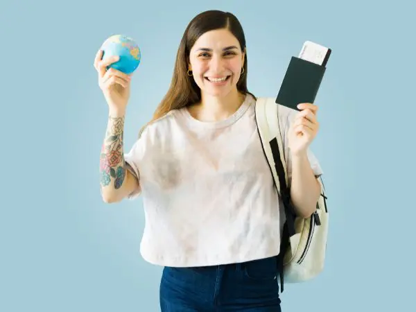 woman holding important documents for a study holiday