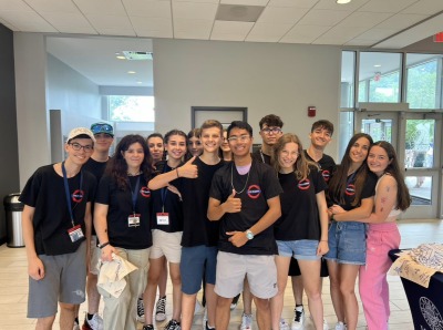 students on campus at Columbia university study trip