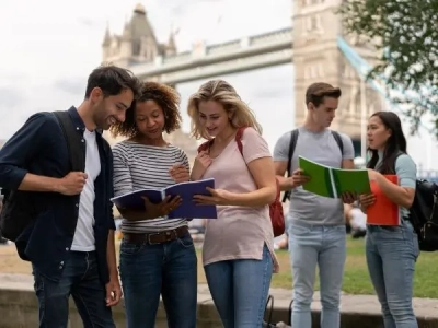 students before the tower of london