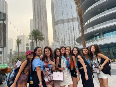 students on a study holiday in dubai