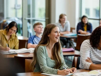 girl engaged in lesson