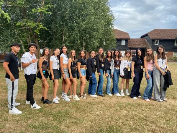 group of teenagers on a study holiday