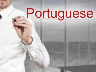 man writing "portugese"